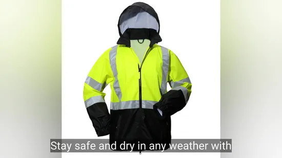 Quality Raincoat Reflective Safety Rain Jacket Polyester Waterproof Pants PVC Motorcycle Rain Suit 