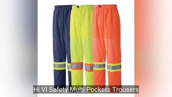 Hi VI Safety Multi Pockets Trousers Work Cargo Pants Workwear 
