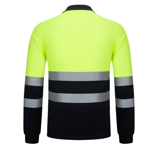 Wholesale Hi Vis Breathable Bird Eye Safety Polo Shirt Customized Comfortable Short Sleeve Heat Transfer Reflective Safety Shirt 
