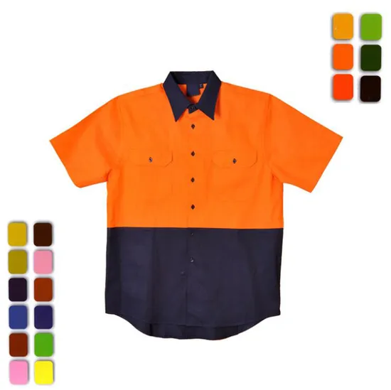 Mens High Visibility Safety Shirt Workwear with Reflective Tape 
