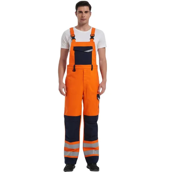 Electric Industry Flame Retardant Industrial Washable Safety Work Fr Bib Pants 