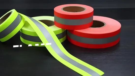 Fluorescent Yellow Flame Retardant Grade Cotton Reflective Warning Tape 