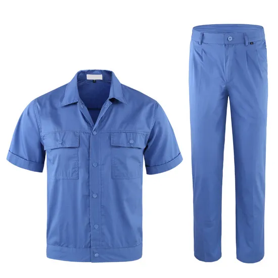 Customised Mens Blue Mechanic Engineer Safety Uniform Lightweight Work Cargo Jacket Pants Workwear Dress for Women 