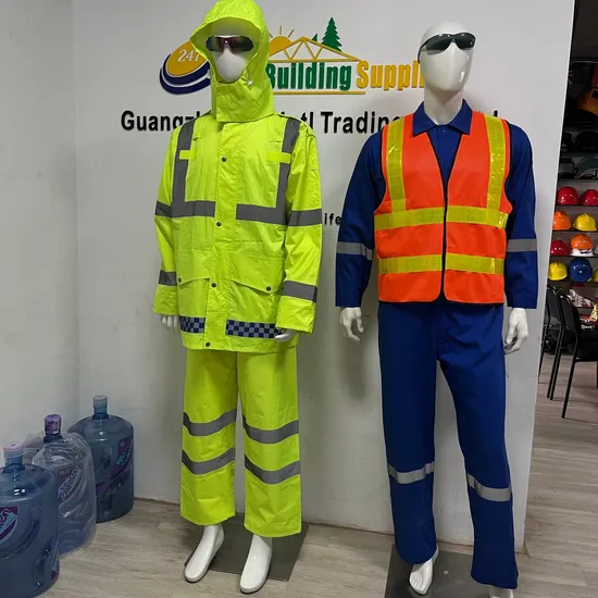 Fluorescent Green Windproof Protective Rain Coat with Pants Safety Waterproof Raincoat 
