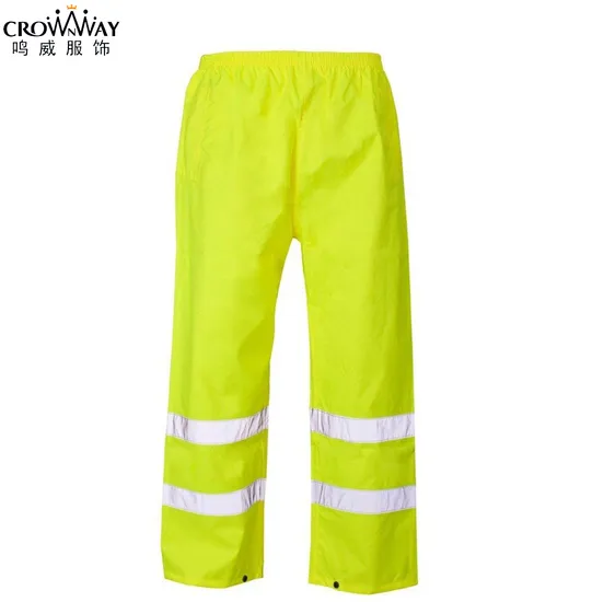 Mens Hi Viz/Visibility Waterproof Rain Over Reflective Insulated Safety Work Pants 