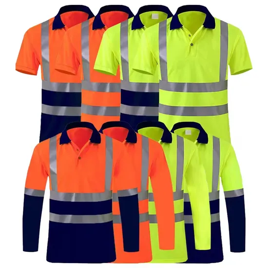 Reflective Safety High Visibility Workwear 100% Polyester Hi Vis T Shirts 