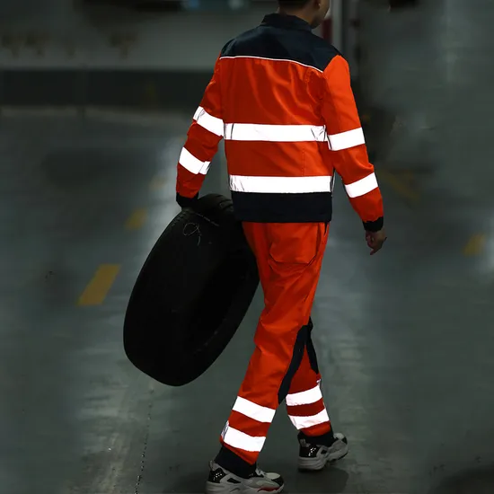 Safety Construction Pants Multi Pockets Reflective Strips Work Suit 