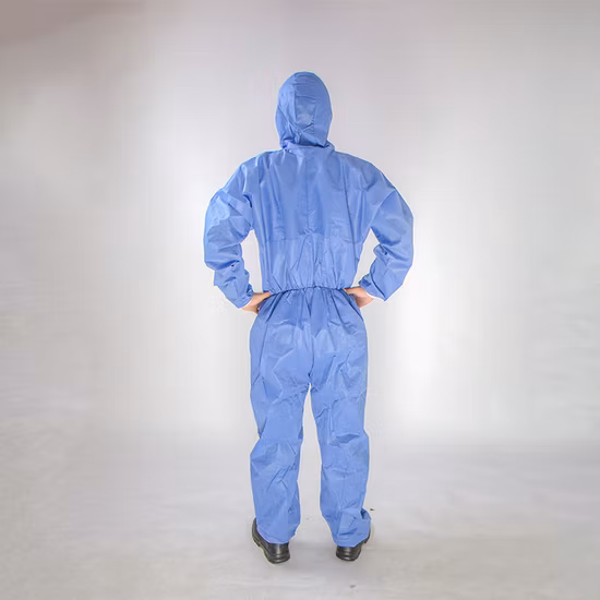 Industrial Safety Work Clothes Outdoor Waterproof SMS Non Woven Fabric Disposable Overalls