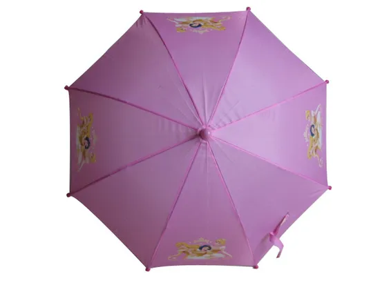 Polyester Silver Frame safety Manual Open Kids Children Umbrella (CU014) 