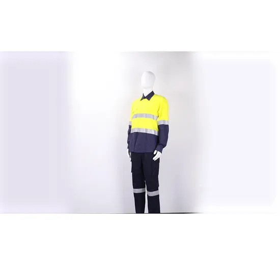 Custom Wholesale 100% Cotton High Visibility Reflective Men Long Sleeve Work Wear Uniform Safety Work Shirts 