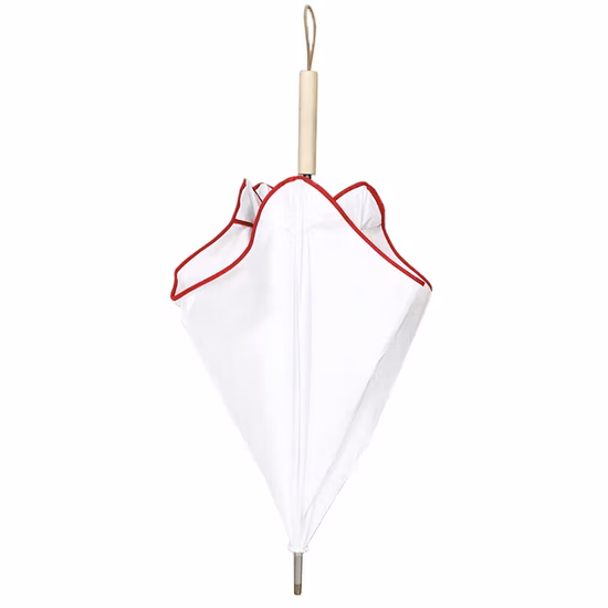 OEM Custom Logo Paper Fabric Blunt Safety Tips Wooden Straight Handle Umbrella