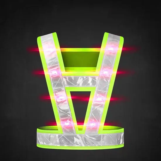 Safety LED Reflective USB Rechargeable Harness Vest Body Strap Belt for Outdoor Running 