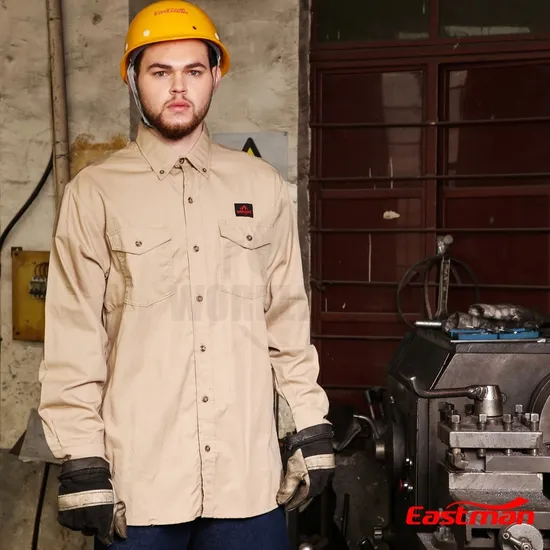 Wholesale Fr Work Shirt Flame Resistant Long Sleeve Work Wear Safety Clothes 