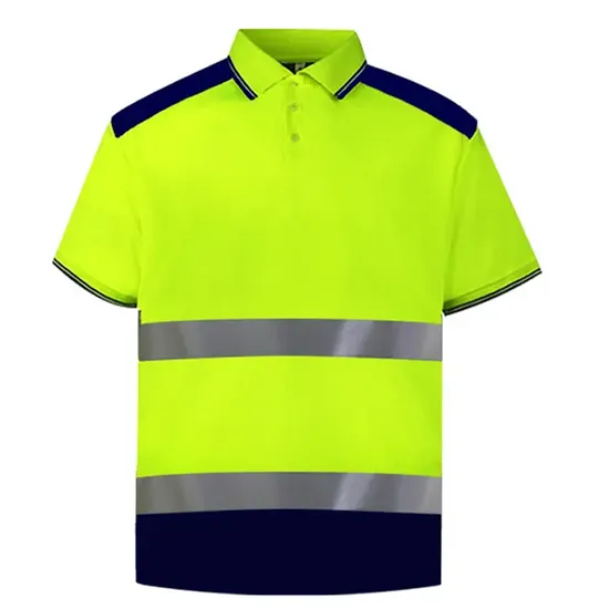 Traffic Command Safety Hi Vis Fluorescent Orange Men Polo T Shirt for Mining Construction Outside Work Wear Tshirt 