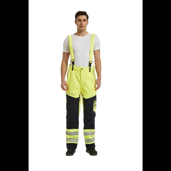 Hivis Color Fr Electric Industry Safety Work Flame Retardant Bib Pants 