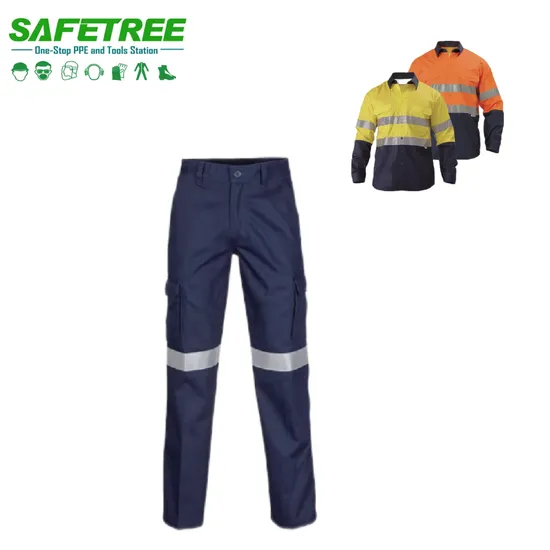 CE En20471 Class 2 Australia Standard AS/NZS High Visible Reflective Safety Cotton Pants Hi Vis Trousers 