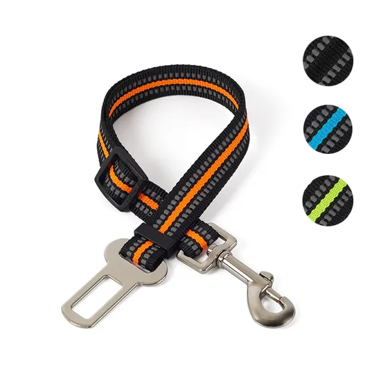 Hanyang Pet Products Outdoor Traveling safety Nylon Reflective Adjustable Dog Car Seat Belt Wholesale 